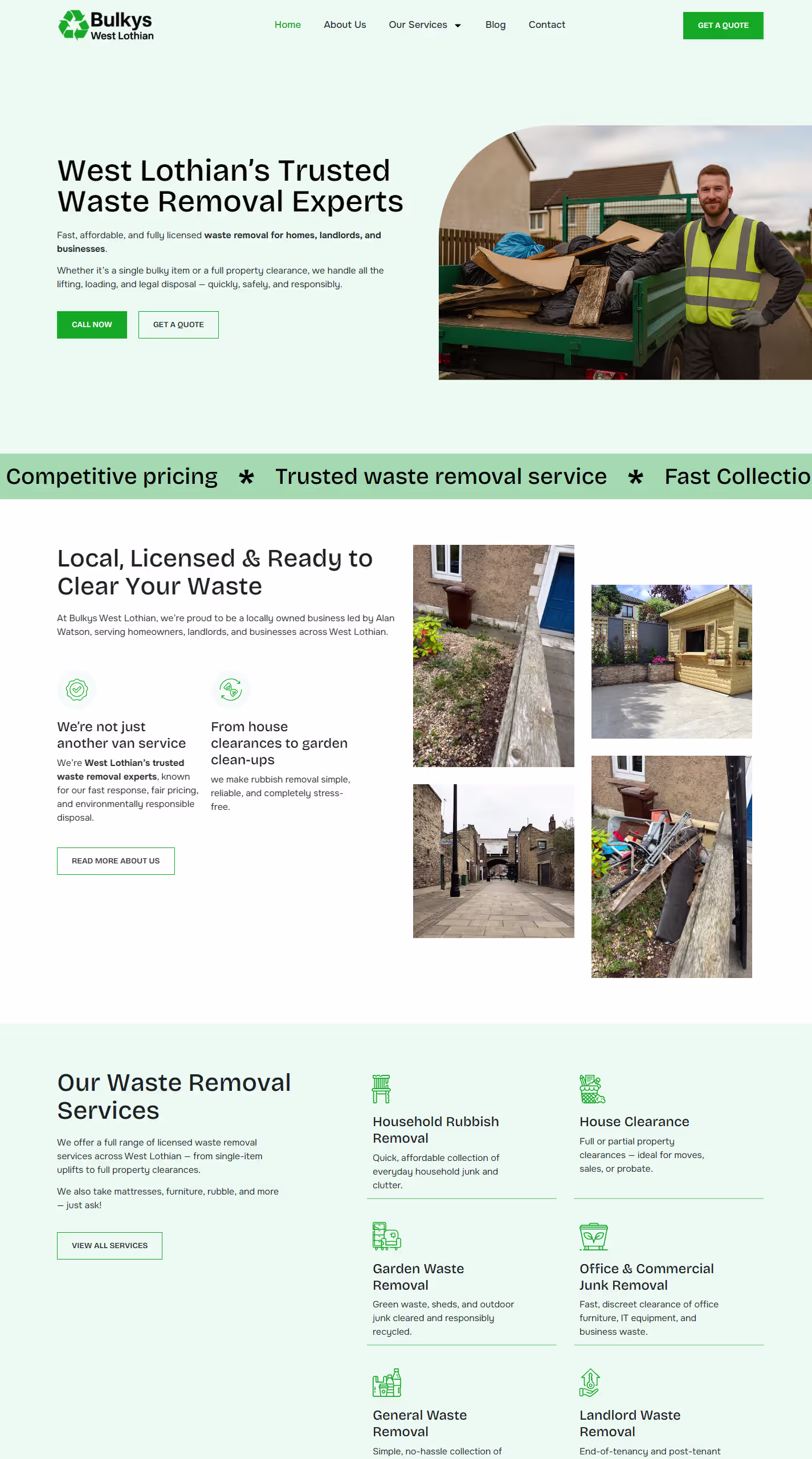 Bulkys West Lothian website preview