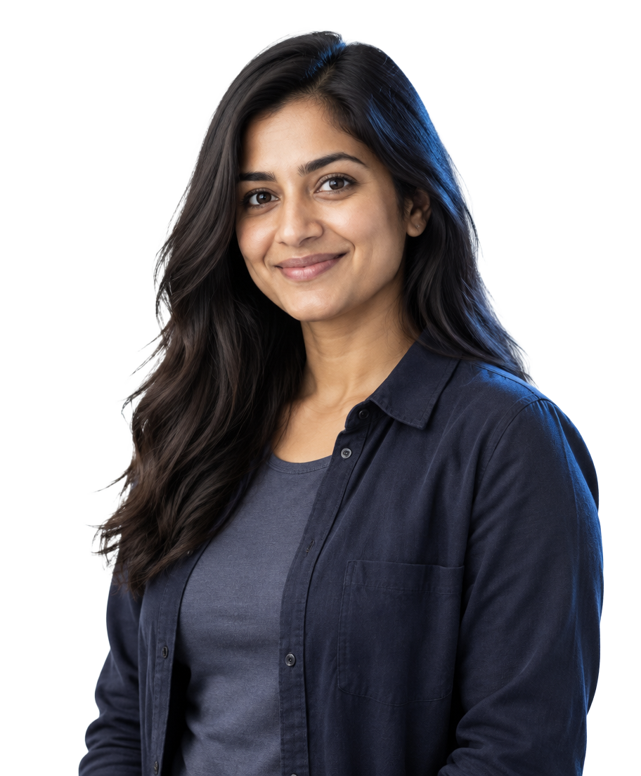 Smiling person welcoming a conversation